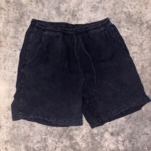 Gloria Vanderbilt Casuals Shorts Women Medium Black Cotton Pull On Elastic Waist